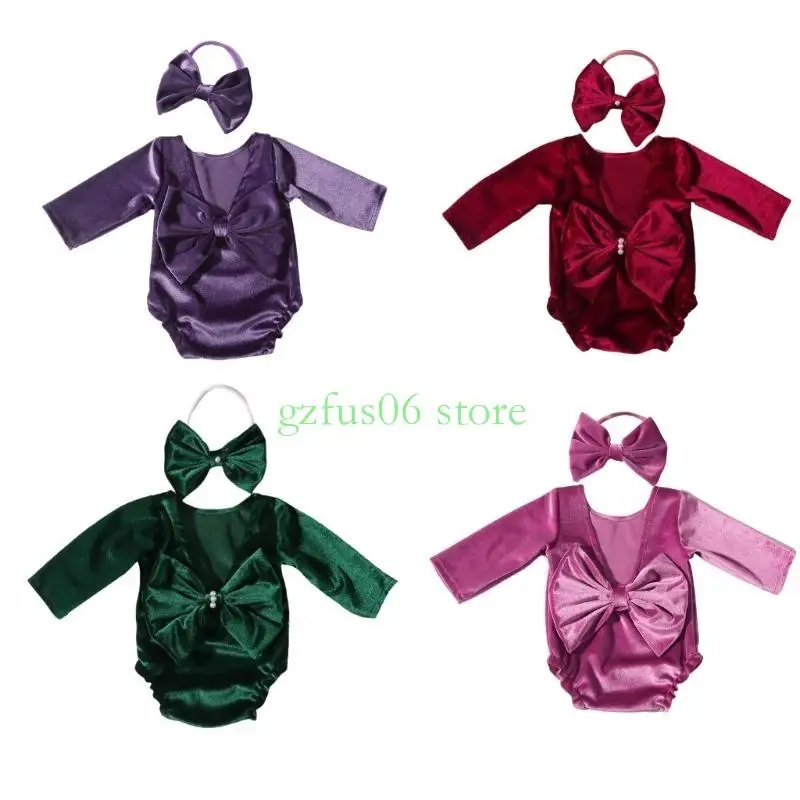 

D5QF Baby Christmas Photo Reps Set Soft Tombsiet Baby Romper с костюмом для новорожденных для новорожденных для