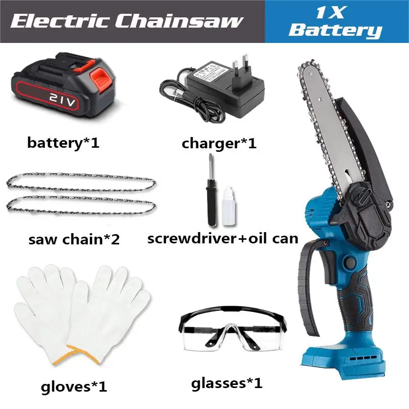 6-Inch Mini Chainsaw Powerful Cordless Rechargeable Handheld Small Electric Saw Power Tool For Makita