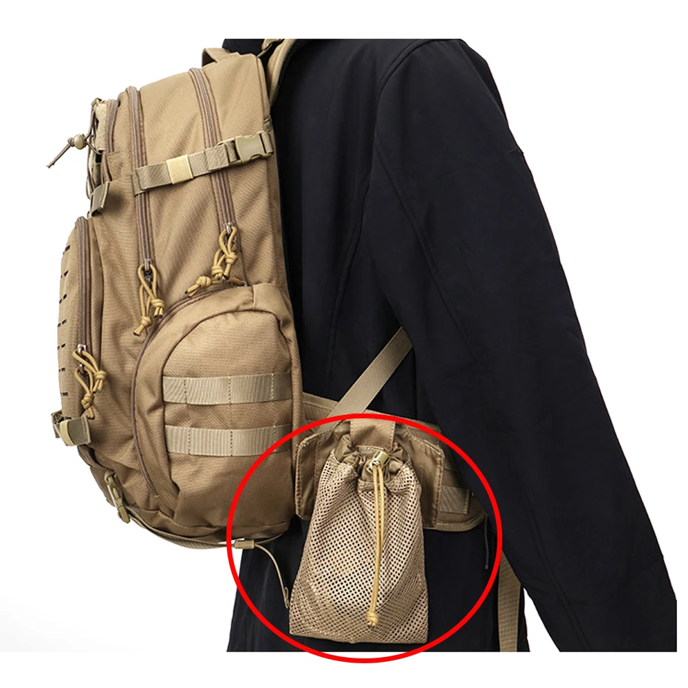 Tactical Folding Storage Mesh Bag, Kettle Bag, Multifunctional Miscellaneous Bag, MOLLE expansion Accessory Bag
