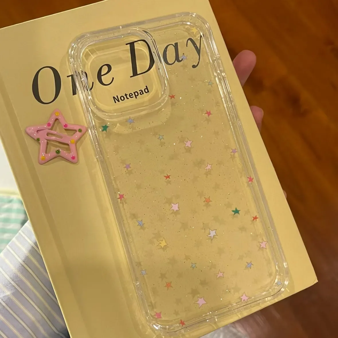 Coque de téléphone transparente Dopamine Colorful Stars Glitter pour iPhone 17 16 15 14 13 12 11 Pro MAX 17air MINI XR XS 7 8 Plus
