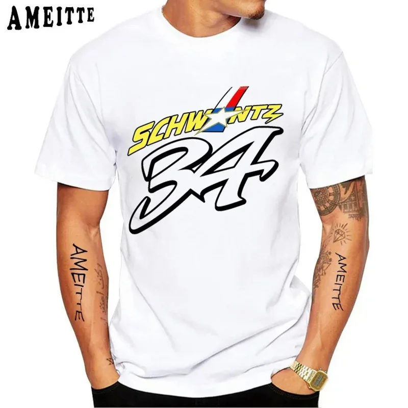 Kevin Schwantz 34 1993 GP T-Shirt New Summer Men Short Sleeve GS Adventure Sport Casual White Tops Man Motorcycle Rider Tees