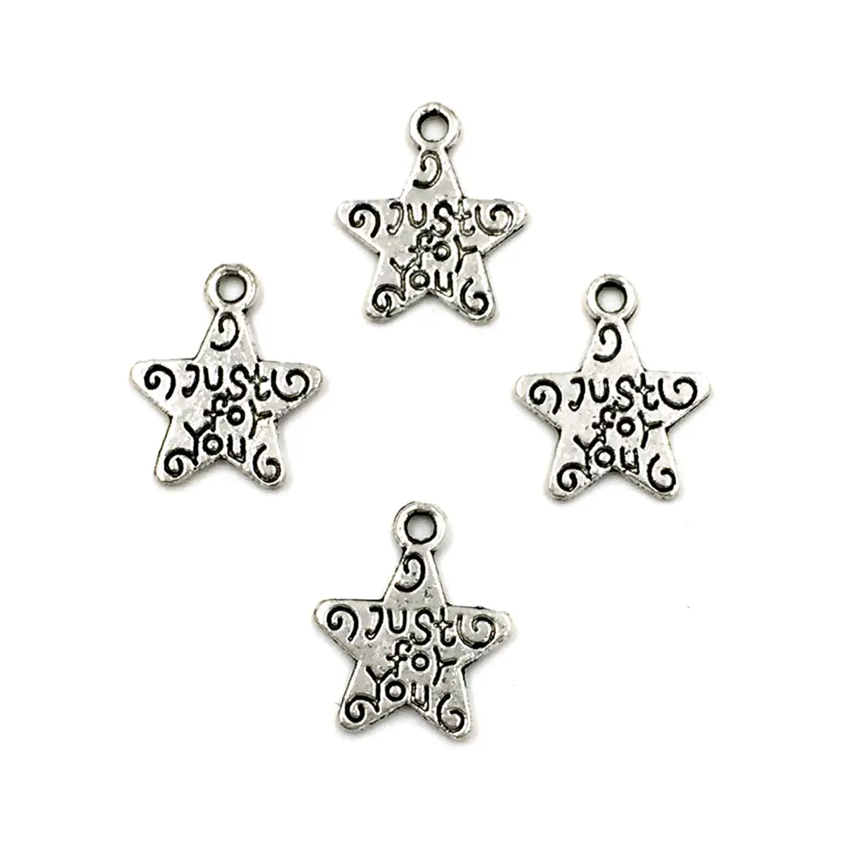 300PCS Mini Silver Tone Star Pentacle