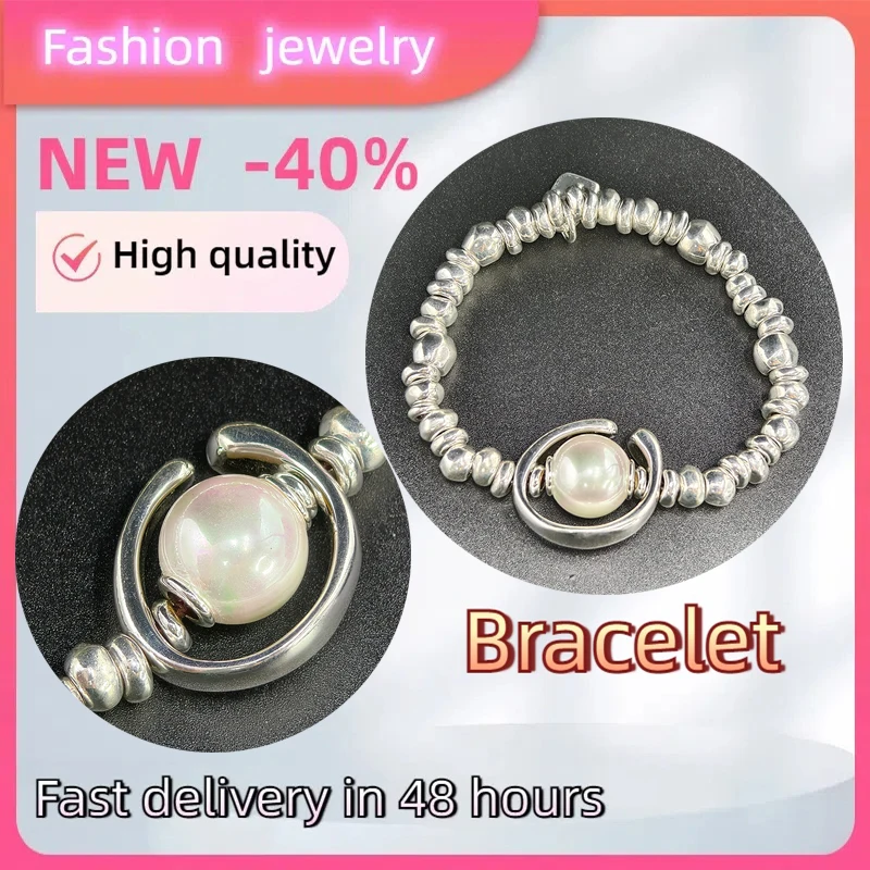 

Spanish original jewelry irregular beaded pearl bracelet fashionable luxury girls party exquisite accessories