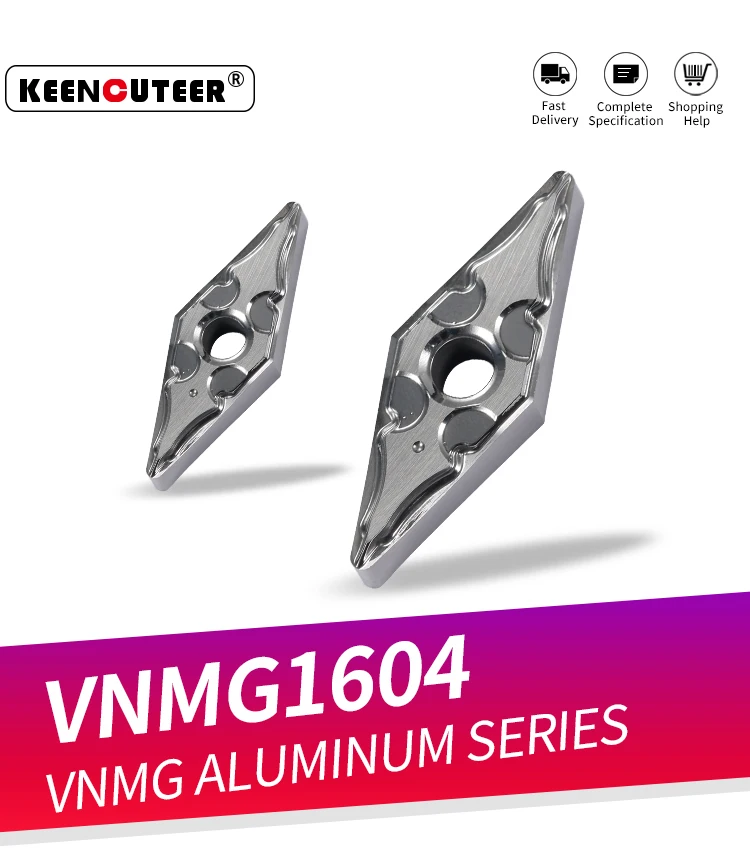 VNMG160402 VNMG160404 VNMG160408-HA H01 Hartmetall Einsatz für Aluminium MVJNR/L Externe Drehen Tool Klinge Drehmaschine Teile CNC Cutter – Detail 2