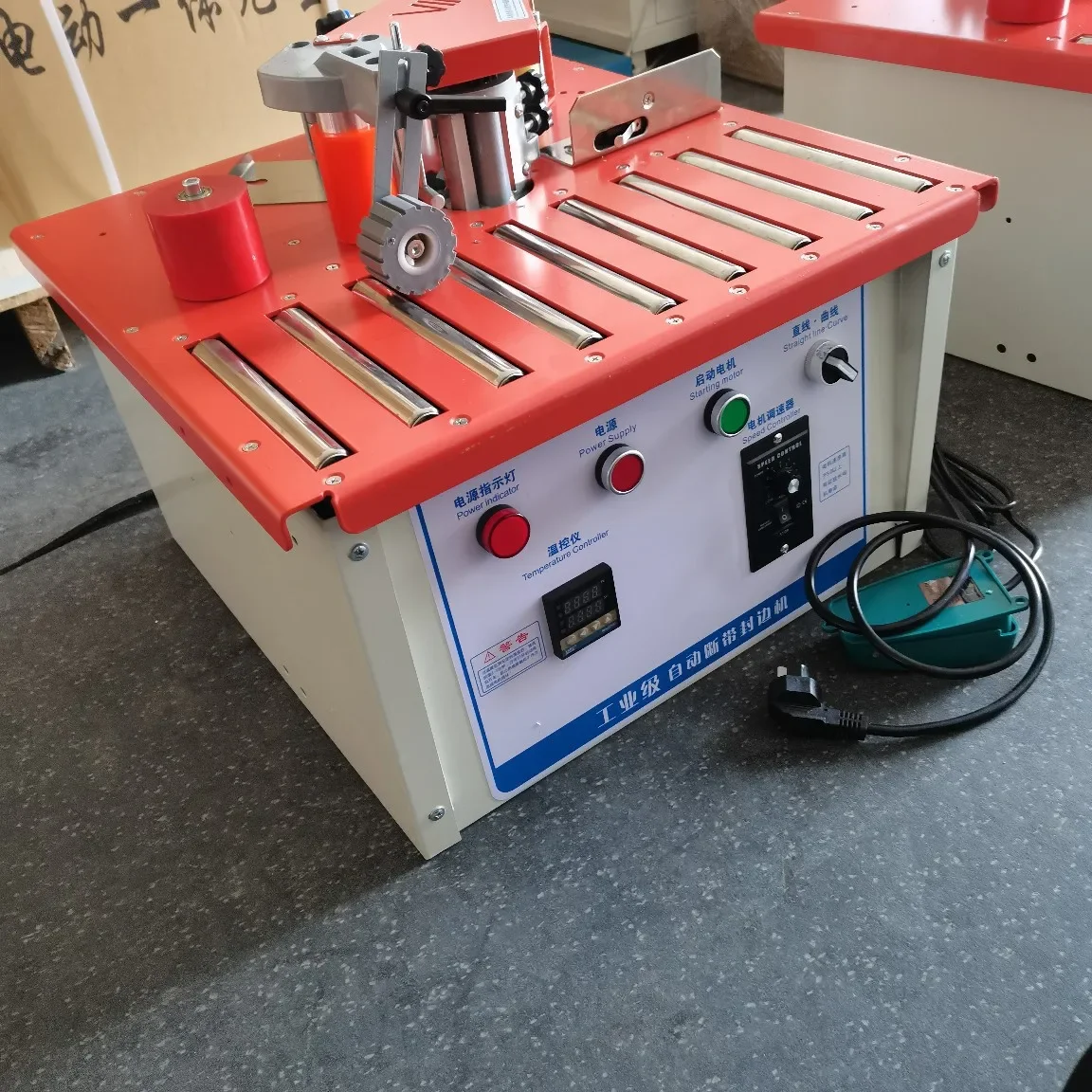 

Pulley type automatic belt breaking small mini home improvement edge banding machine edge banding machine