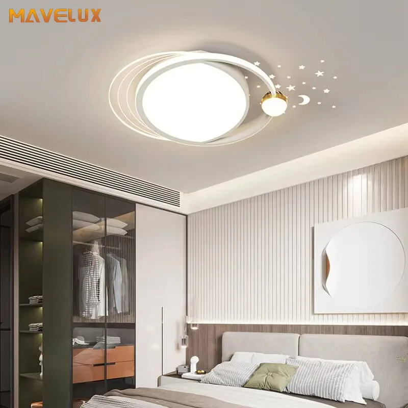 Nordic Bedroom Ceiling Lamp White Starry Sky Living Room Ceiling Light Modern Children's Room Lighting Fixtures Home Decoration