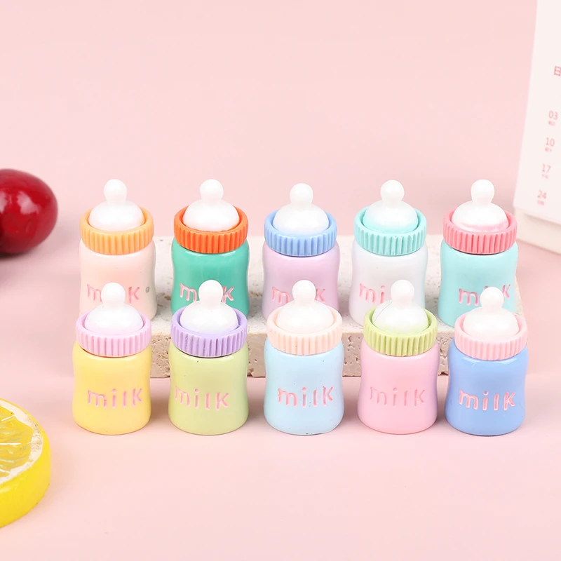 【M】2Pcs Baby Dolls Feeding Bottle Magic Dummy Pacifiers Milk Bottle For Doll House Feeding DIY Accessories
