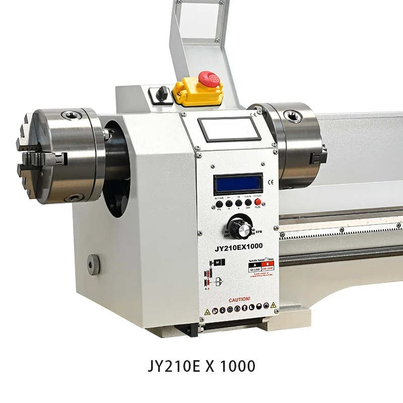 JY210E X1000 Mini Lathe with Electronic Gear, Extended Double Chuck Cue Repair Lathe for Metal & Wood