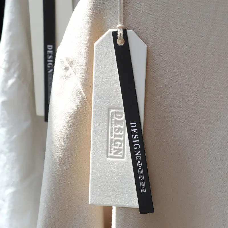 Universal Hanging Tag for Clothing Store, Customized Logo, Rectangle Printing Label with String, Women\'s Clothes, Price and Size