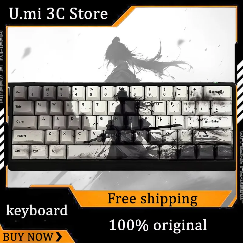 

Samurai Theme Keycaps Cherry Profile Pbt Sublimation Mechanical Keyboard Cartoon Anime Game Gift Creative Collection Keycaps