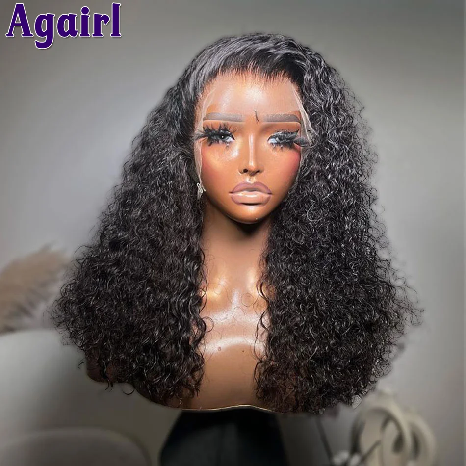 Peluca de cabello humano rizado con encaje Frontal, pelo rizado con raíces negras, Color marrón jengibre, 13x6, Jerry, 1B/30, listo para Go, 13x4