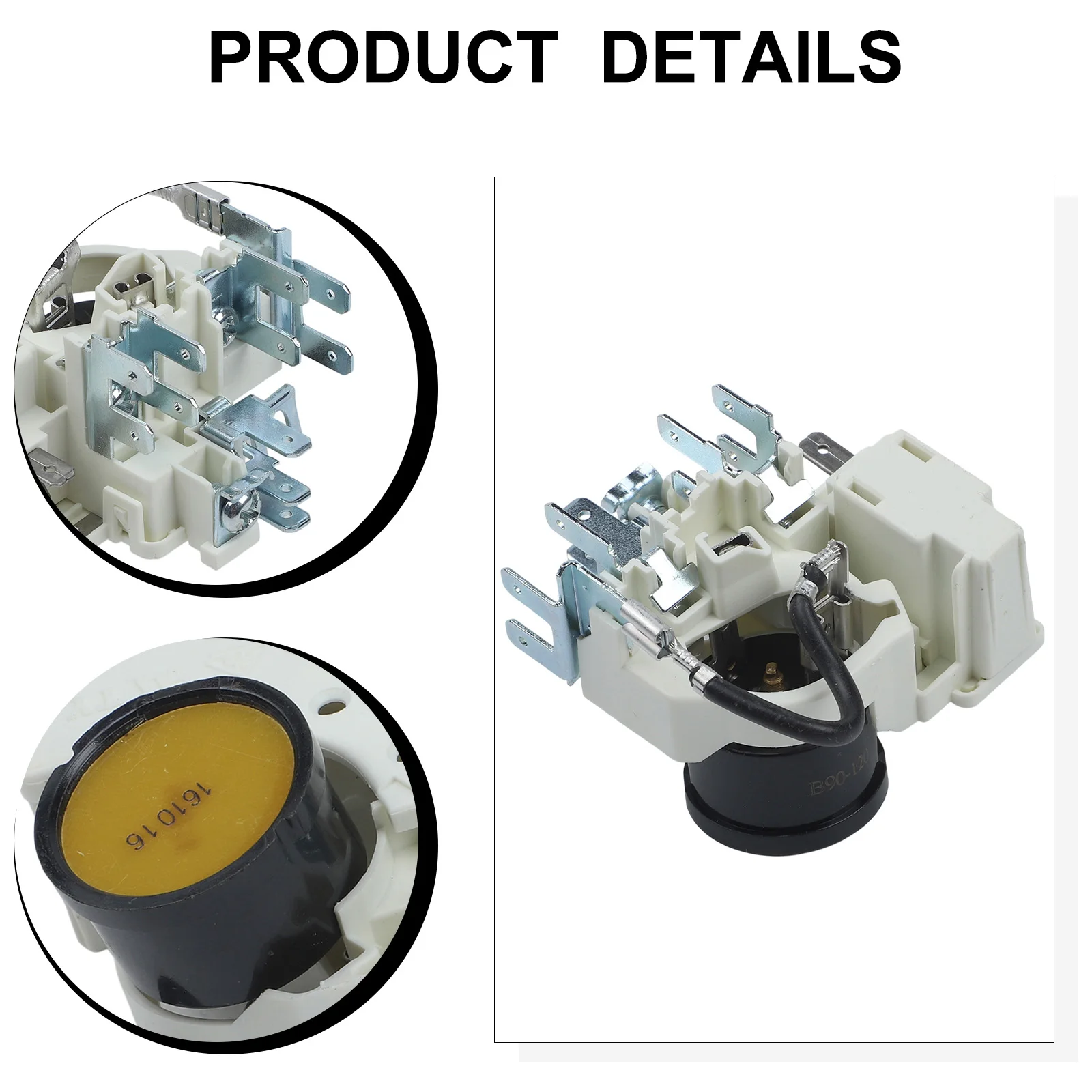 Compressor Relay White PTC Starter Precise Fit Easy Installation Common Compatibility Built-in Overload Protection