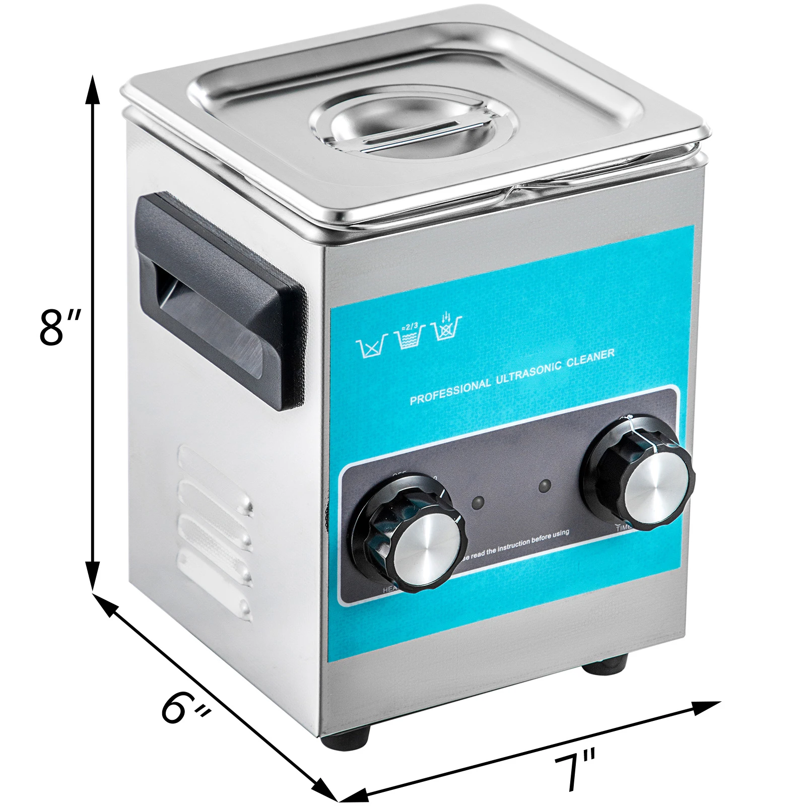 VEVOR Nettoyeur à Ultrasons 2L, Nettoyeur Ultrasonique Professionnel 40kHz 220V, Machine à Ultrason Bac en Acier Inoxydable, Appareil de Nettoyage Ultrasonique Commande par Bouton avec Panier Bijoux