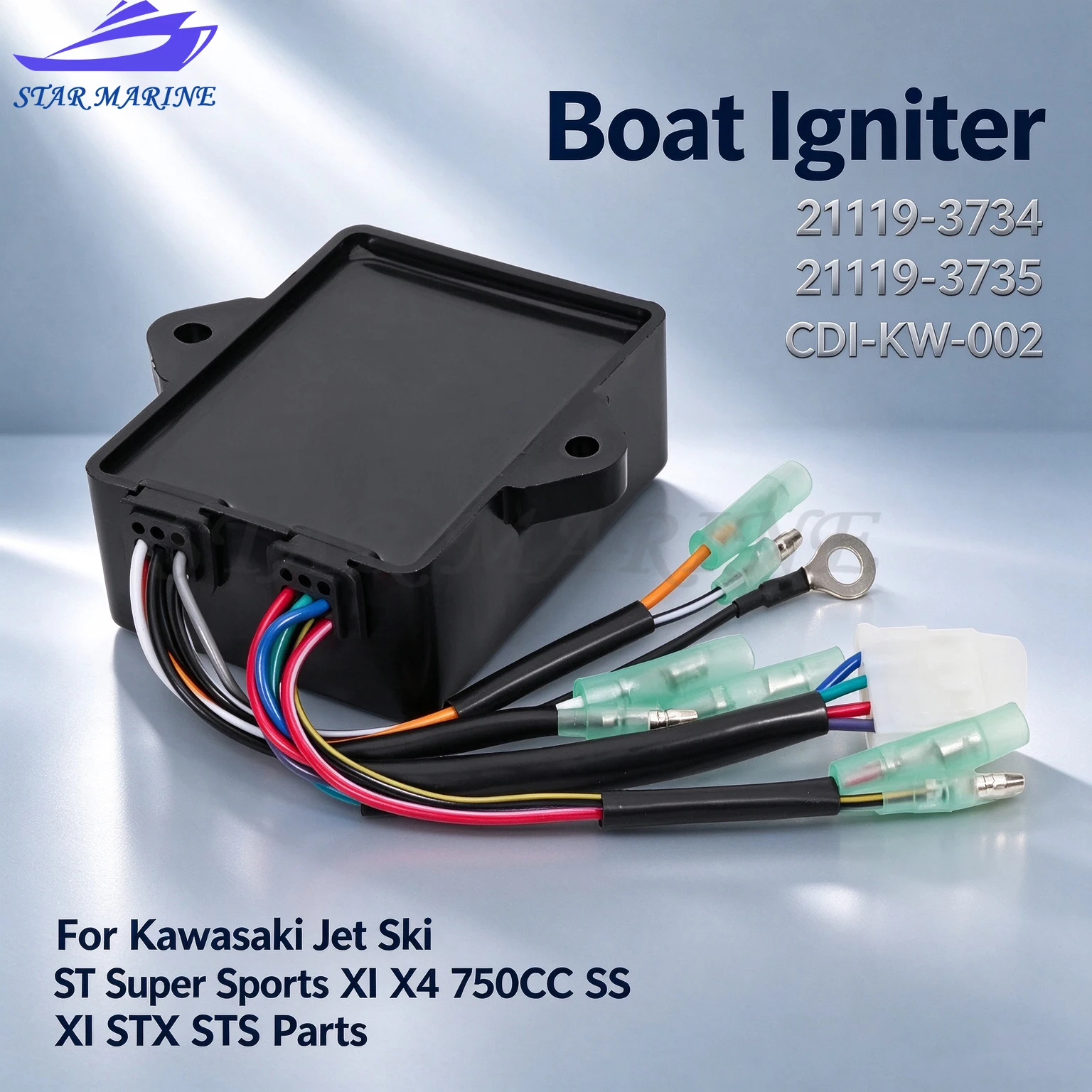 Boat Igniter 21119-3734 21119-3735 CDI-KW-002 For Kawasaki Jet Ski ST Super Sports XI X4 750CC SS XI STX STS Parts