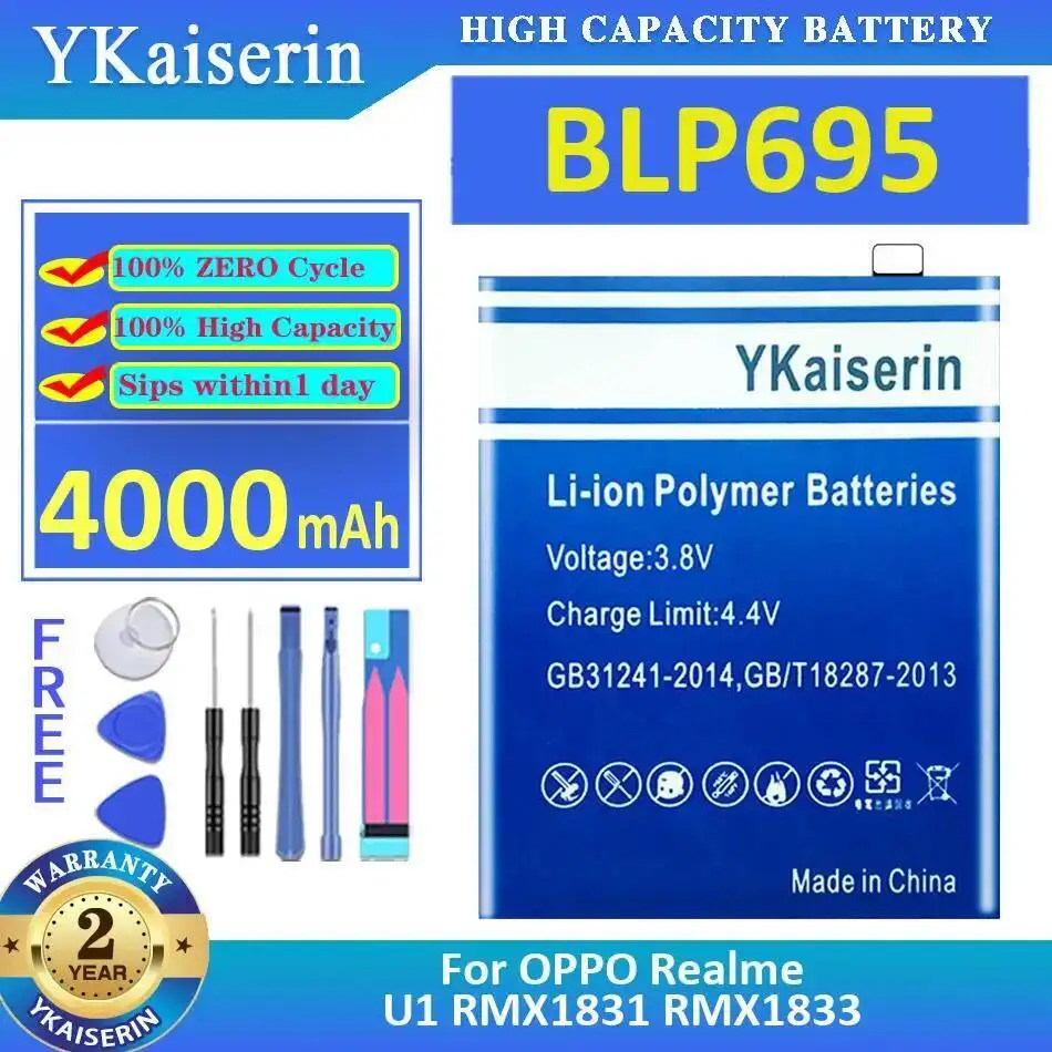 

Аккумулятор мобильного телефона BLP695 для Oppo Realme U1 RMX1831 RMX1833, надежная замена 4000 мАч