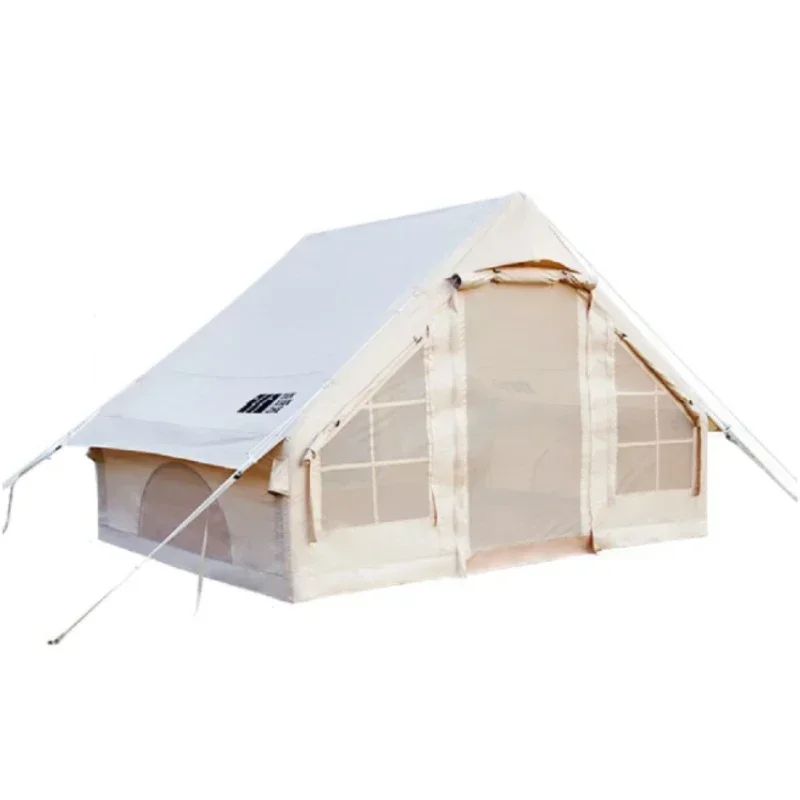 

Large Portable Glamping Oxford Cloth Canvas Waterproof Air Poles Cabin Outdoor Camping Inflatable Tent for Family Travel