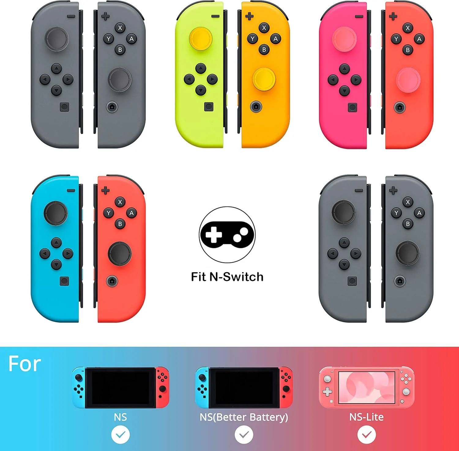 8 قطعة عصا التحكم استبدال غطاء الإبهام قبضة للتبديل Joy-con التبديل لايت Joycon قبضة زر عصا غطاء ثلاثية الأبعاد التناظرية غطاء الجلد إصلاح #3
