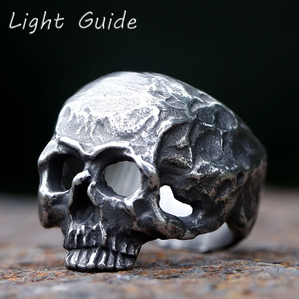 2023 new Alien Skull Ring for Men And Women Cool Stainless retro Punk Biker Ring Vintage Gothic Signet Ring Dropshipping