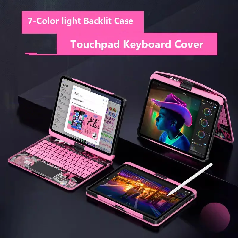 for IPad Pro 11 2025 M5 11th Air 11 10.9 10TH Air 7 6 5TH 9.7 8 9 10.2 PRO 11 12.9 2022 Air 13 Transparent Acrylic Keyboard Case