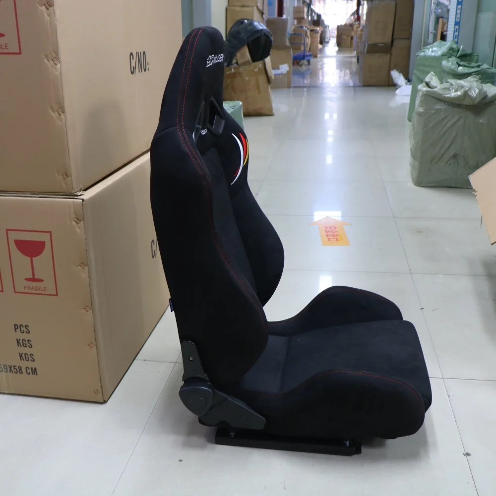 MUGFN Bucket Seat Inclined Black Suede Frosted Material Adjustment Motorsport RACING Jdm Car High Quality