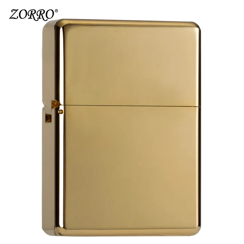 Zorro Brass Grinding Wheel Kerosene Lighter Waterproof Seal Windproof Lighter Pure Copper Retro Men\'s Gift Box