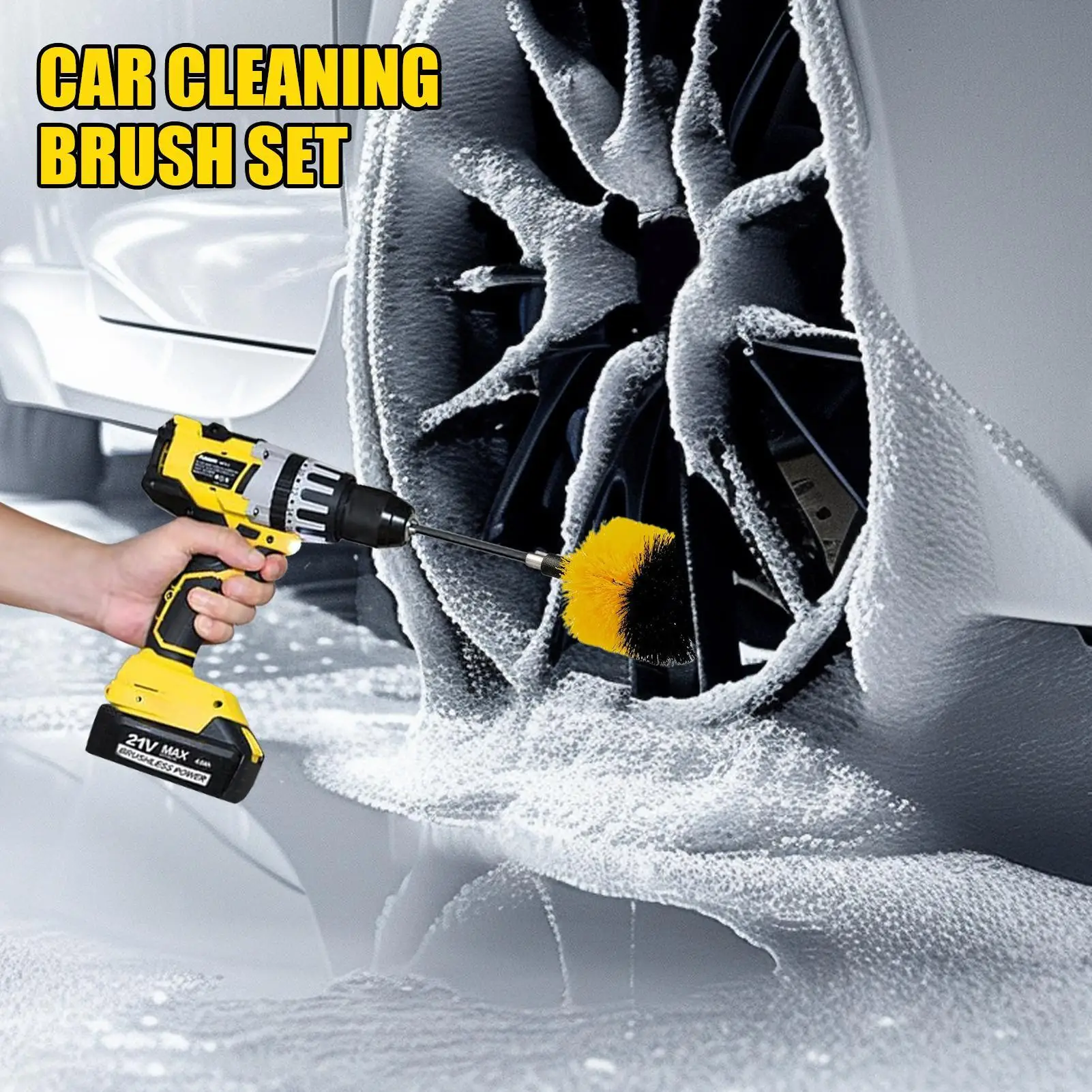 Car Detailing Brush Kit 30 Pieces Auto Maintenance Care Scrub Pads Exterior Car Wash Brush Kit For Truck Vehicle SUV Sedan