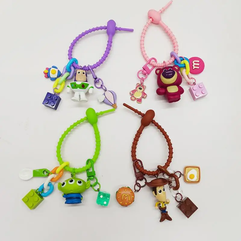 Disney Toy Story Buzz Lightyear Woody Creative Cartoon Alien Keychain Backpack Pendant Accessories Boys and Girls Birthday Gifts