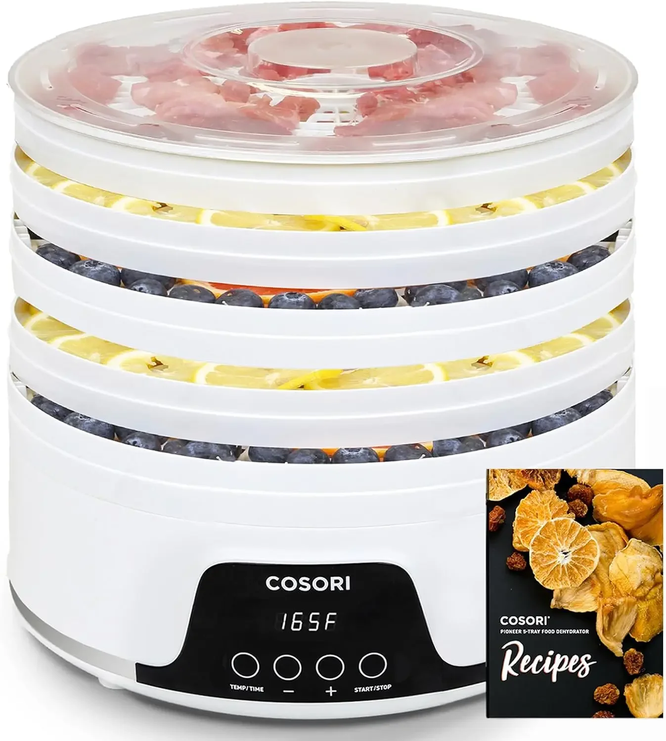 

NEWFood Dehydrator Machine for Jerky, 5 BPA-Free 12.2" Trays with 165°F Temperature Control and 48H Timer, 350W Dryer