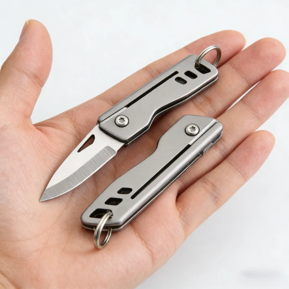 MINI TC4 Titanium Alloy Mini Folding Knife EDC Portable Keychain Pendant Knife Express Unpacking Pocket Knife Gift EDC Tool