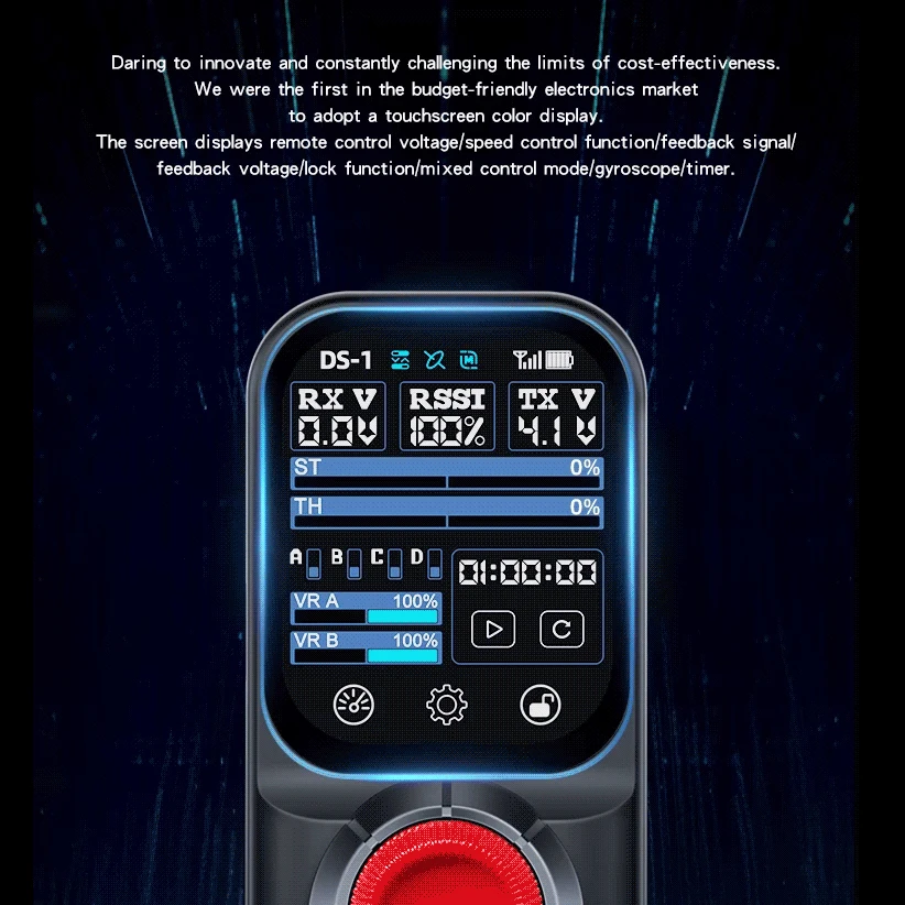 HOTRC DS800 Transmitter 2.4GHZ 8CH 2inch Color Touch Screen Remote Control F-08A F08A Receiver for RC Model Car Trawler Boat