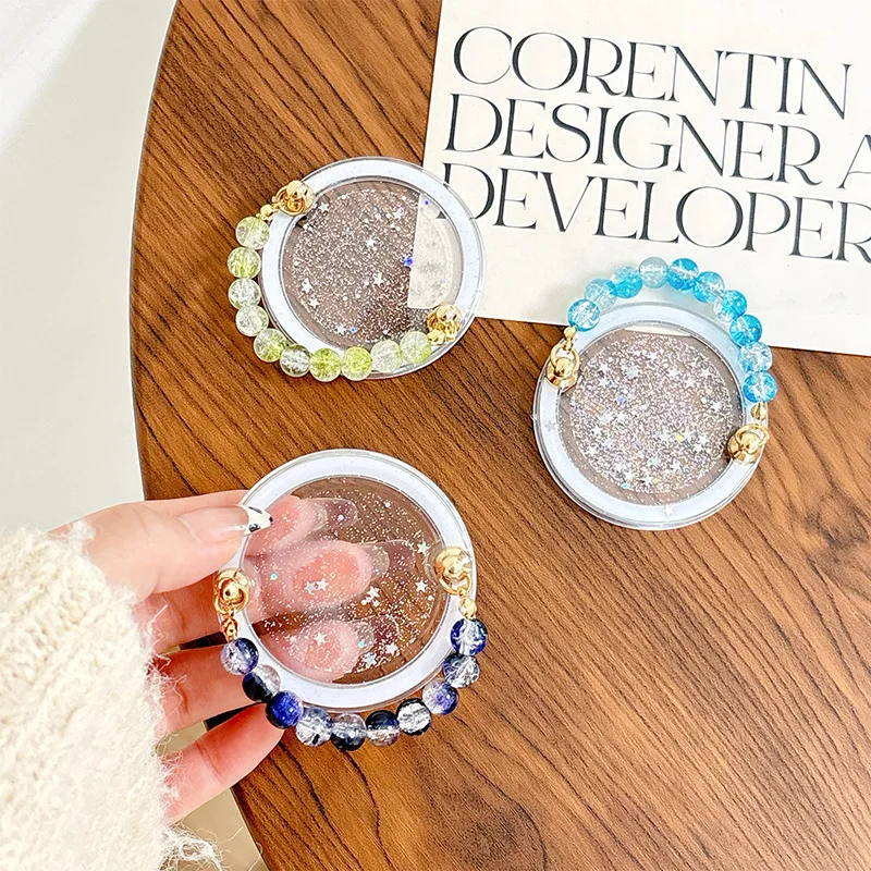 Universal Magnetic Phone Holder with Ring Smart Lazy Tok Griptok for IPhone Samsung Magsafe Summer Acrylic Beads Design