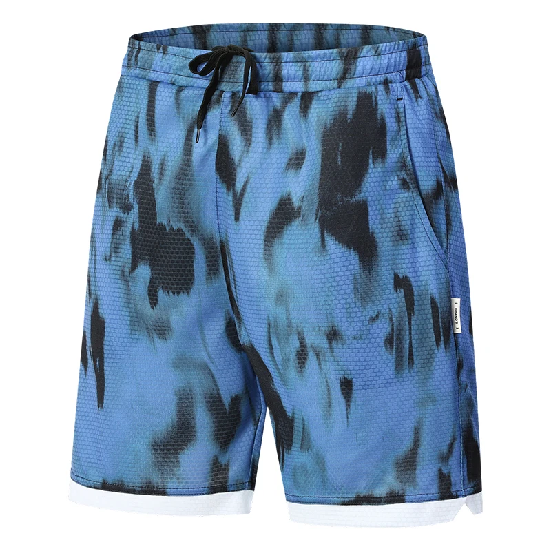 

Мужские шорты с эффектом тай-дай, пляжные шорты с эластичной резинкой на талии, летние быстросохнущие шорты для бега на открытом воздухе, спортивная одежда для фитнеса