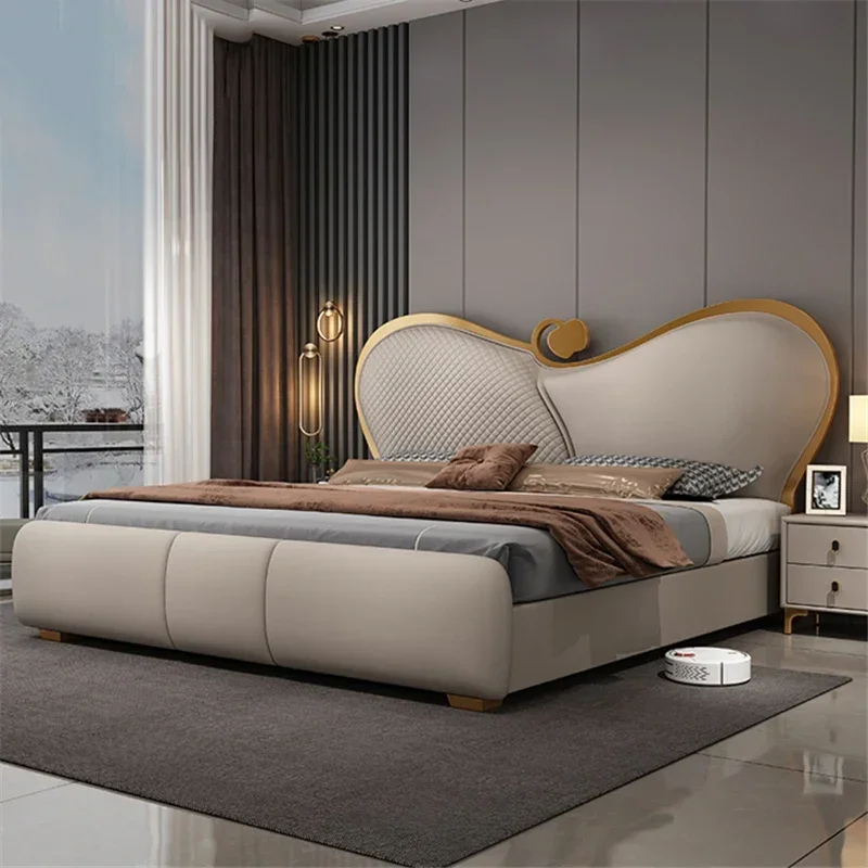 

Luxury Bedroom Massage Bed Frame Modern Sofa Headboards Design Platform Bed Sleeping Leather Letto Matrimoniale Home Furniture