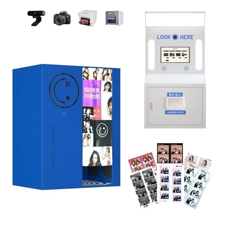 Enclosed Photo Booth Self-service Photo Booth Digital Camera Led Photo Booth With Printer for Shopping Mall