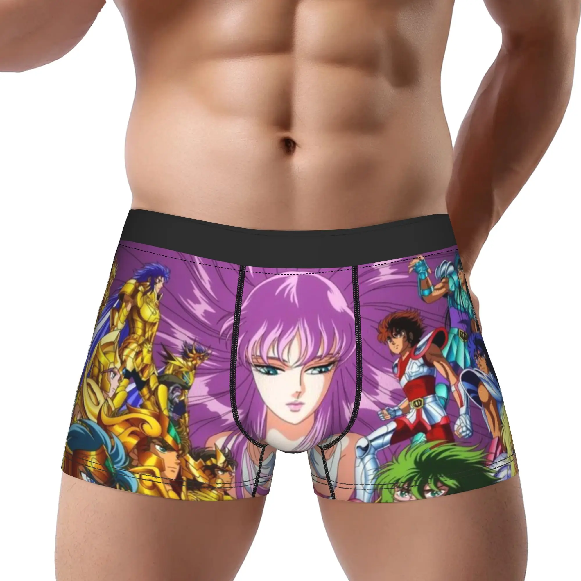 Ancient Zodiac Hero Saint Seiya Underpants Breathbale Panties Male Underwear Ventilate Shorts Boxer Briefs