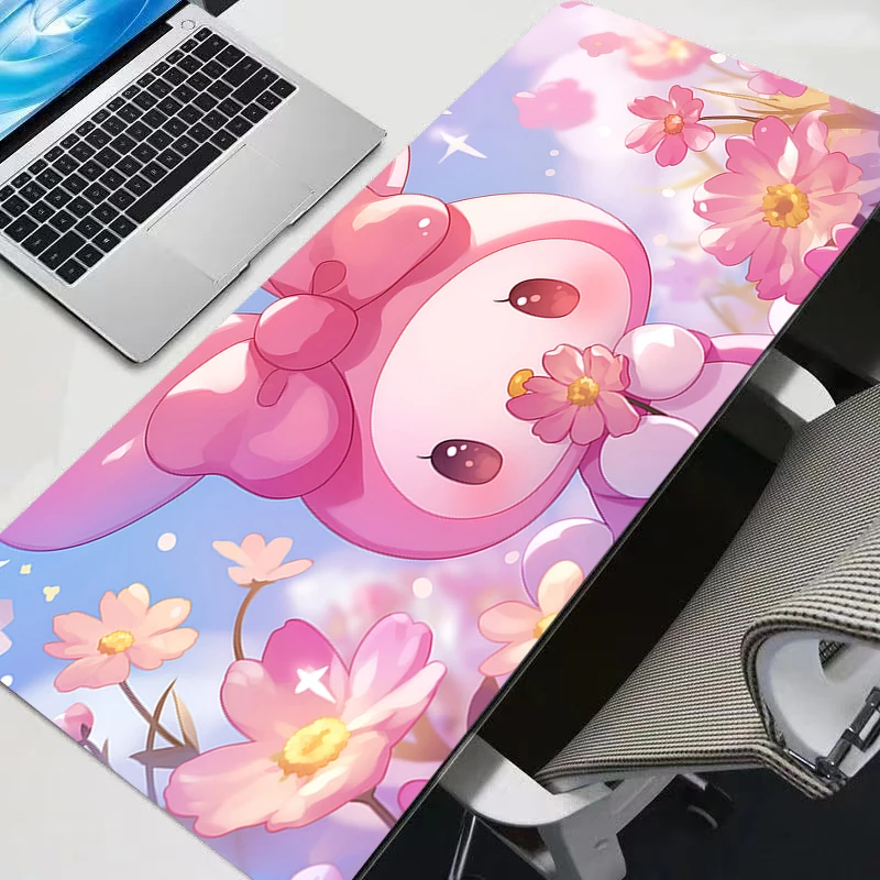 

Игровой коврик для мыши, большой коврик для компьютерной мыши, настольный коврик для ПК My Melody, аниме, розовый ковер, коврик для клавиатуры, аксессуары для геймеров, стол