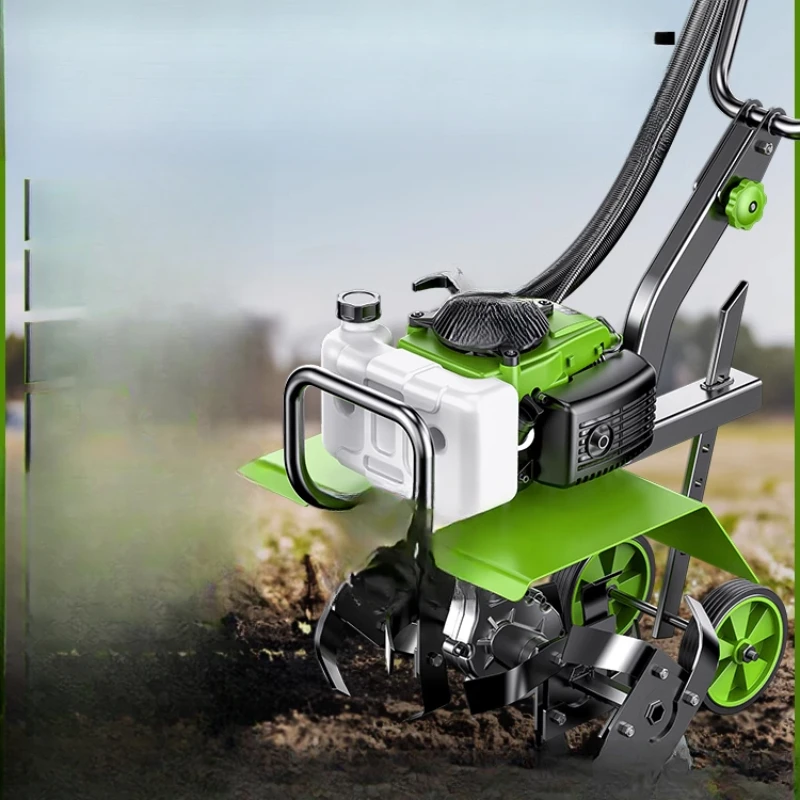 

New micro-tiller, gasoline rotary tiller for small farmland, household plowing machine, lawn mowing, ditching and earth loosenin