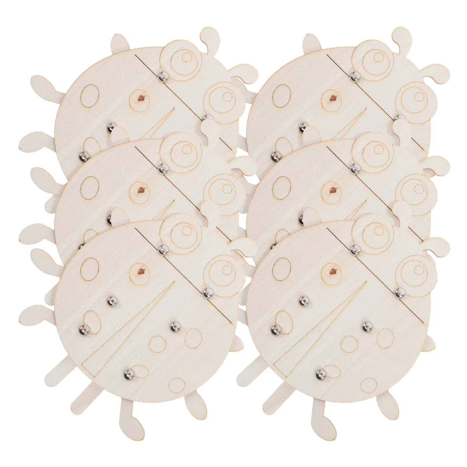 

6pcs Ladybug Craft Supplies Wooden Kits Creative Fun Activities Unfinished Wood Decorations Birthday Party naments Holiday