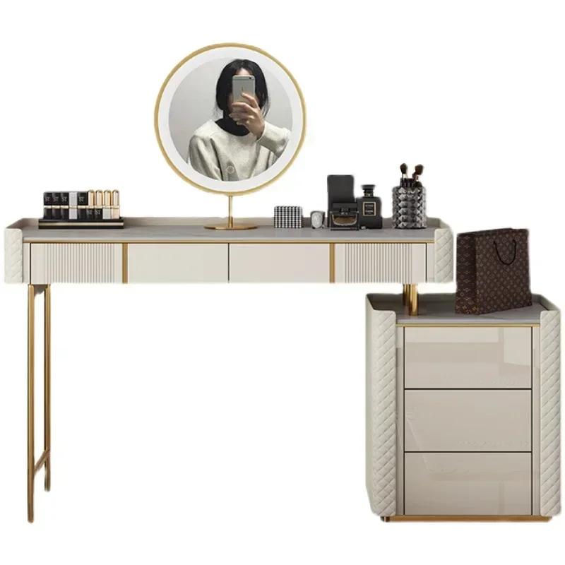 

Зеркало с выдвижным ящиком для роскошных туалетных столиков, деревянный комод для хранения в спальне, туалетный столик Tocador Maquillaje, мебель для спальни