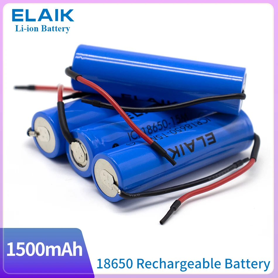 1-20PCS 3.7V ICR18650-15M 1500mAh Rechargeable Digital Lithium Battery Suitable for Small Flashlight, Small Fan Battery