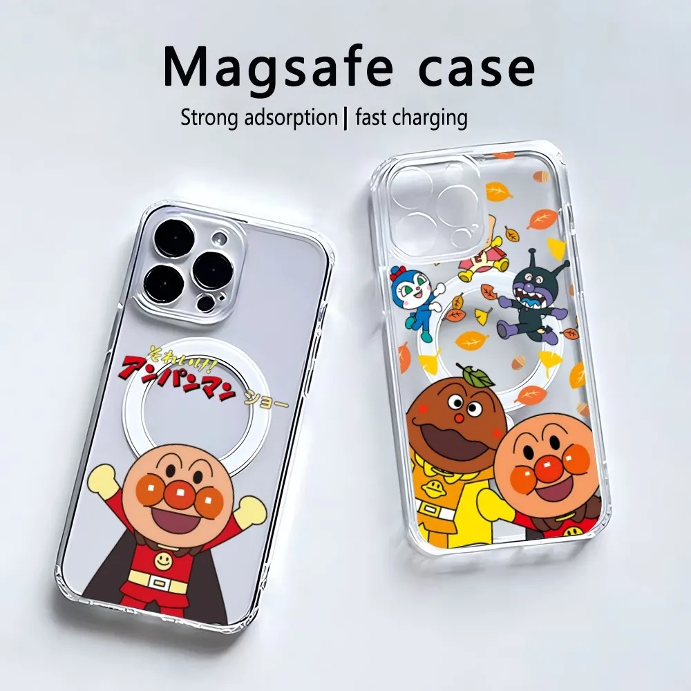 

Anime Anpanman Phone Case Magsafe Transparent Case For Iphone 13 Pro Max Case 12 Mini Phone Cover 11 14 15 16Wireless Charging