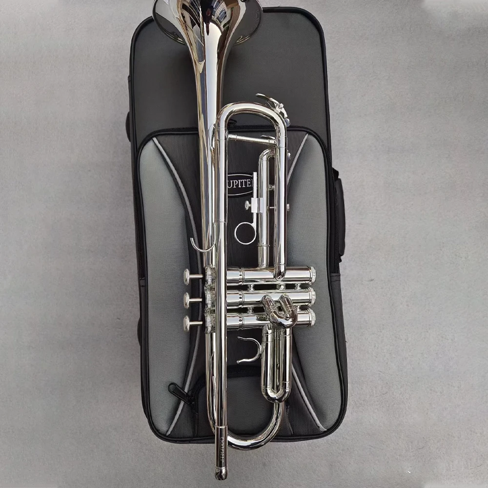 Professional Silver Trumpet 700Q Professional Playing Nickel Plated B-Flat Brass Instrument with Accessories