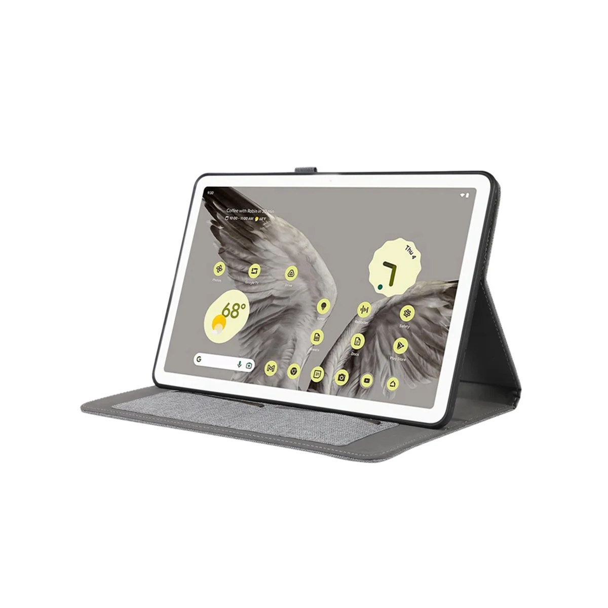 For Google Tablet Pixel Tablet Denim Pattern Protective Cover Tpu Soft Case Be Connected to the Sound Case,Silver-Gray