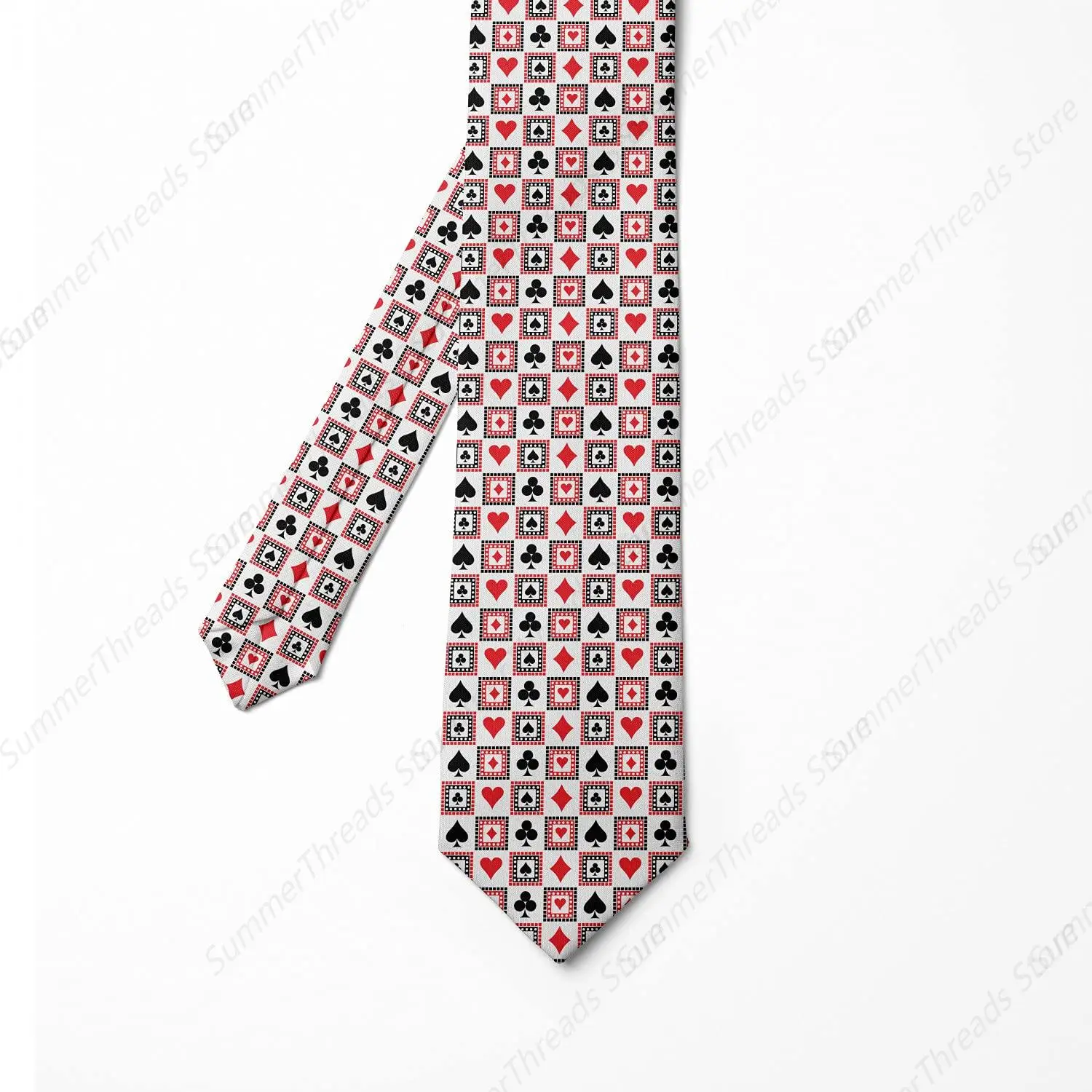 Necktie, Playing Cards Ties Scarlet Black