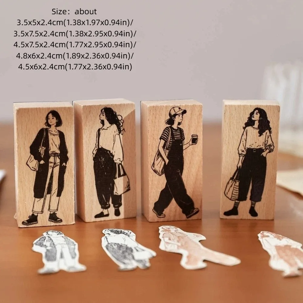 

New Vintage Wood Stamp DIY Charming Rubber Stamps Handmade Wooden Rubber Stamp Journal Material