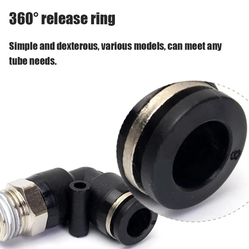 1-50pcs PL Elbow Pneumatic Fittings Coupling 4 6 8 10mm Hose Quick Connector Male Thread 1/8＂1/4＂3/8＂1/2＂Air Water Pipe Joint