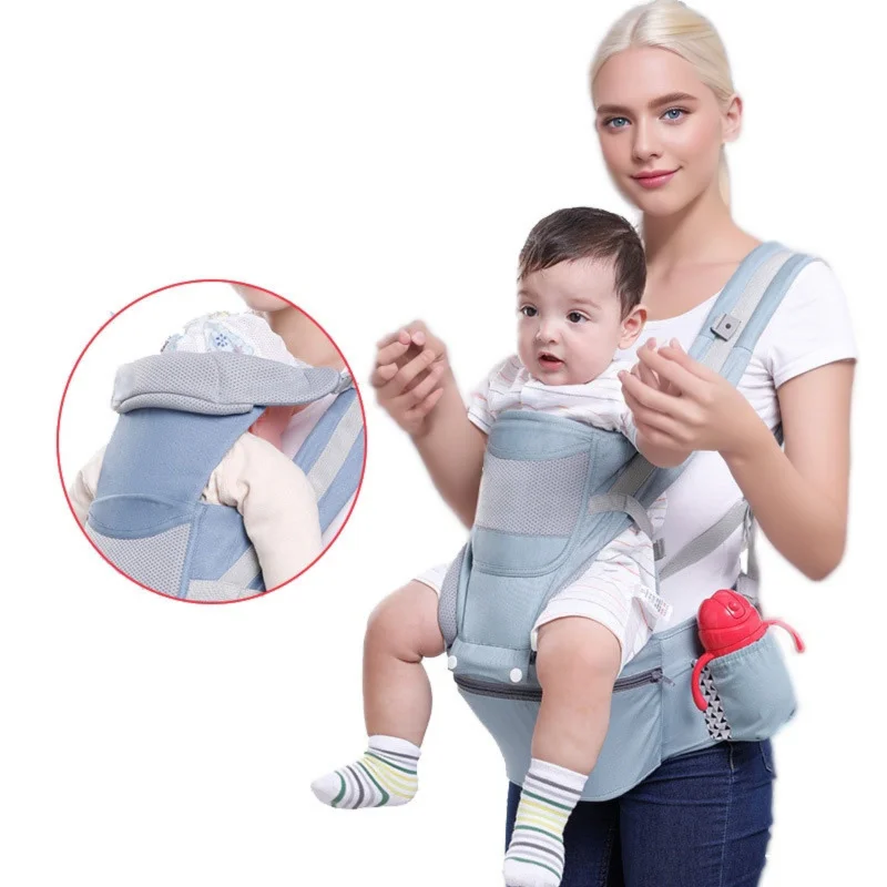 Newborn to Toddler Sling Baby Carrier Ergonomic Infant Carrier with Hip Seat Support Multi-Position Front and Back Carry