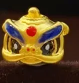 Eldorado Gold  999 real gold lion charms 24k pure gold loose beads diy bracelet fine gold lion dance