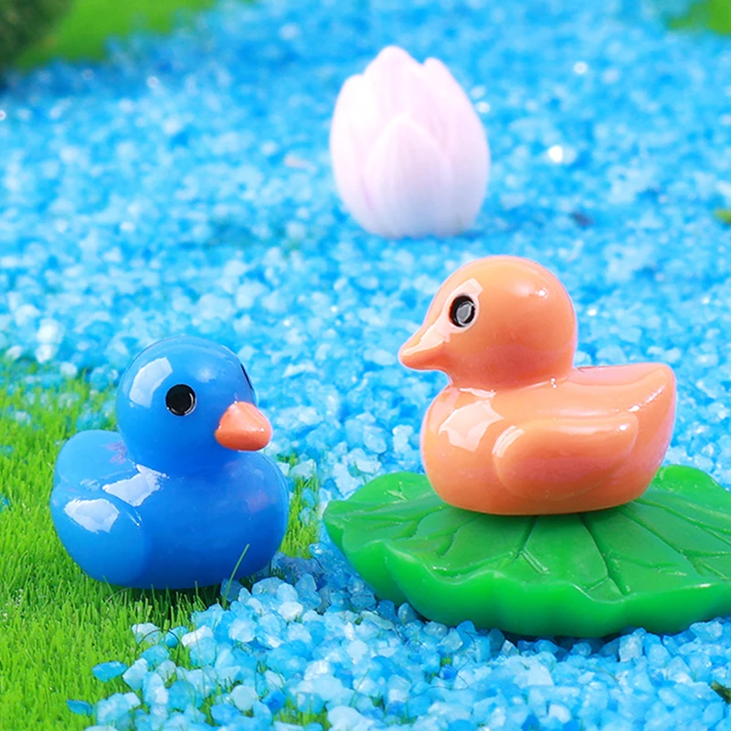 10Pcs Simulated Little Duckling Decoration Resin Model Ornament Figurines Fairy Garden Garden Decor Craft Ornament Accessories