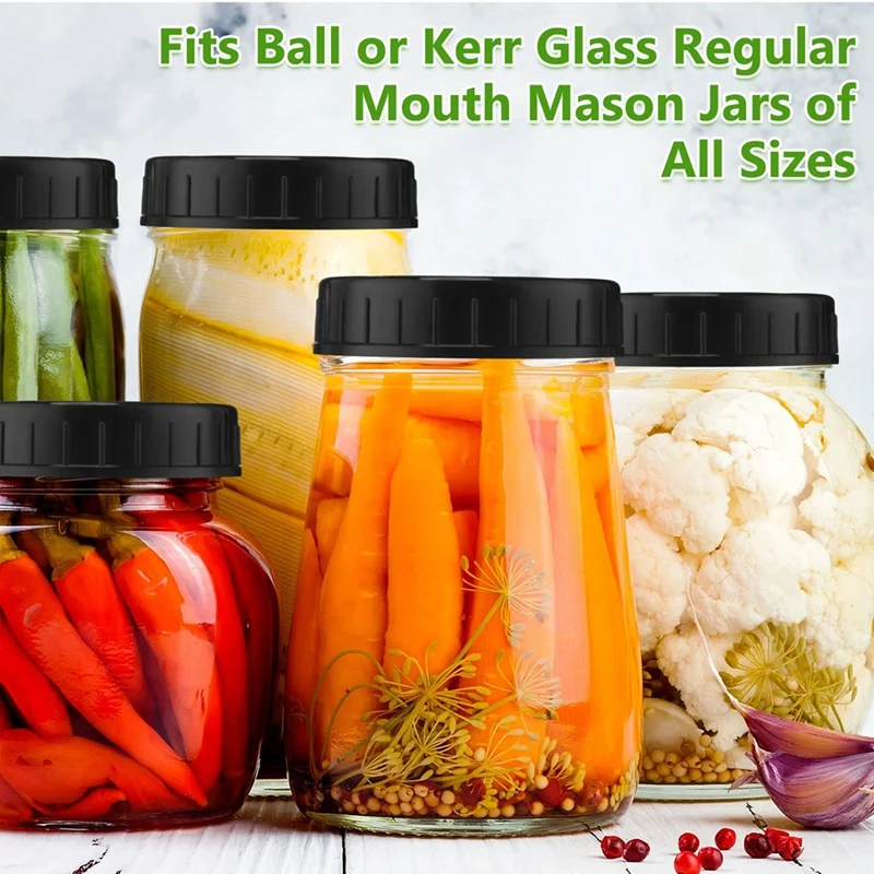 

30 шт. универсальных пластиковых крышек для банок (70 мм) с резиновым уплотнителем — идеально подходят для банок с обычным горлышком, простая установка